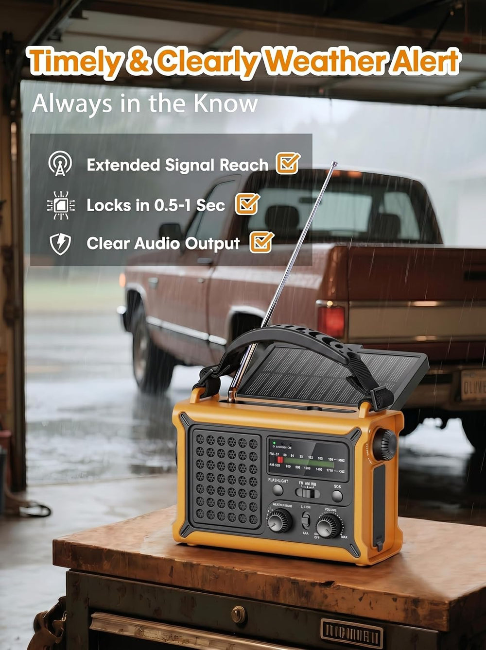 Raynic 12000mAh Emergency Radio, AM/FM/NOAA Hand Crank Radio with High-Effici...