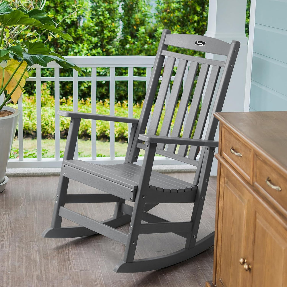 FUNBERRY Oversized Outdoor Rocking Chair, Poly Lumber Rocker, Patio Rockers |...
