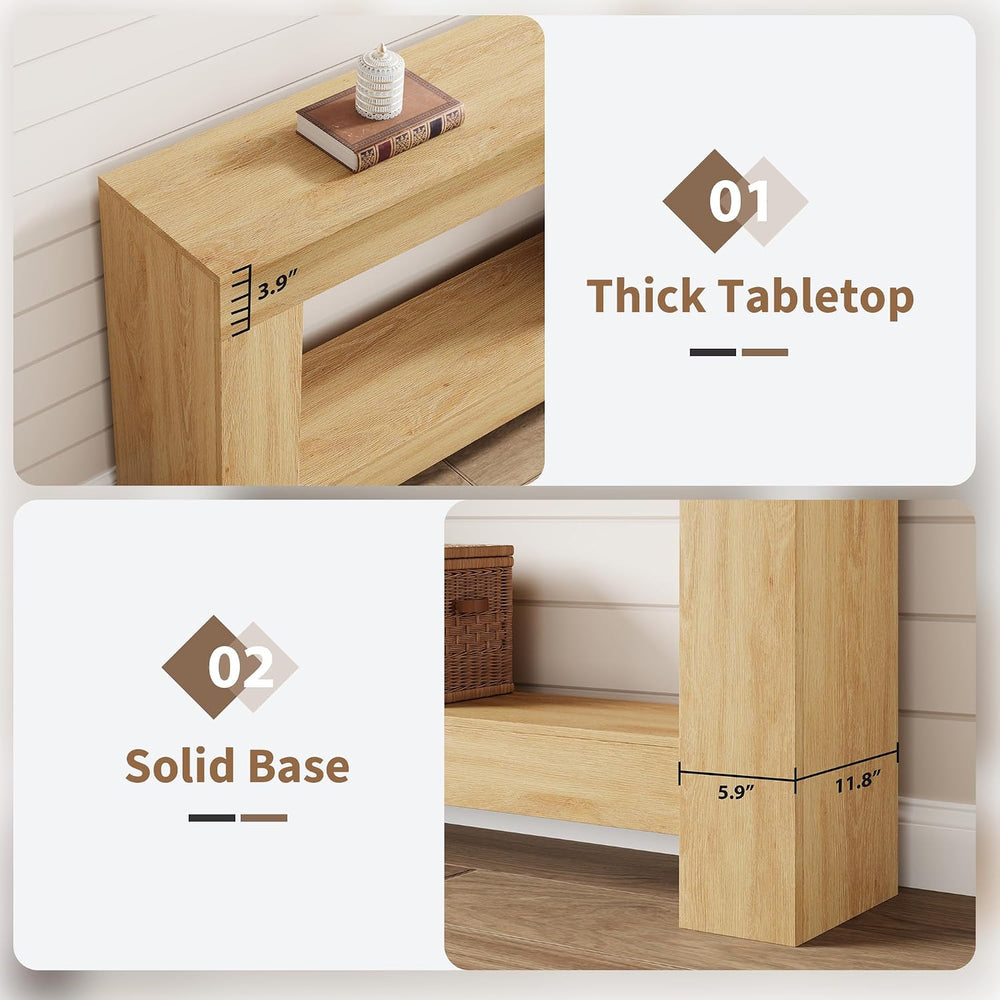 GAOMON 47" Farmhouse Console Table for Entryway - 2-Tier Storage Shelf, ...