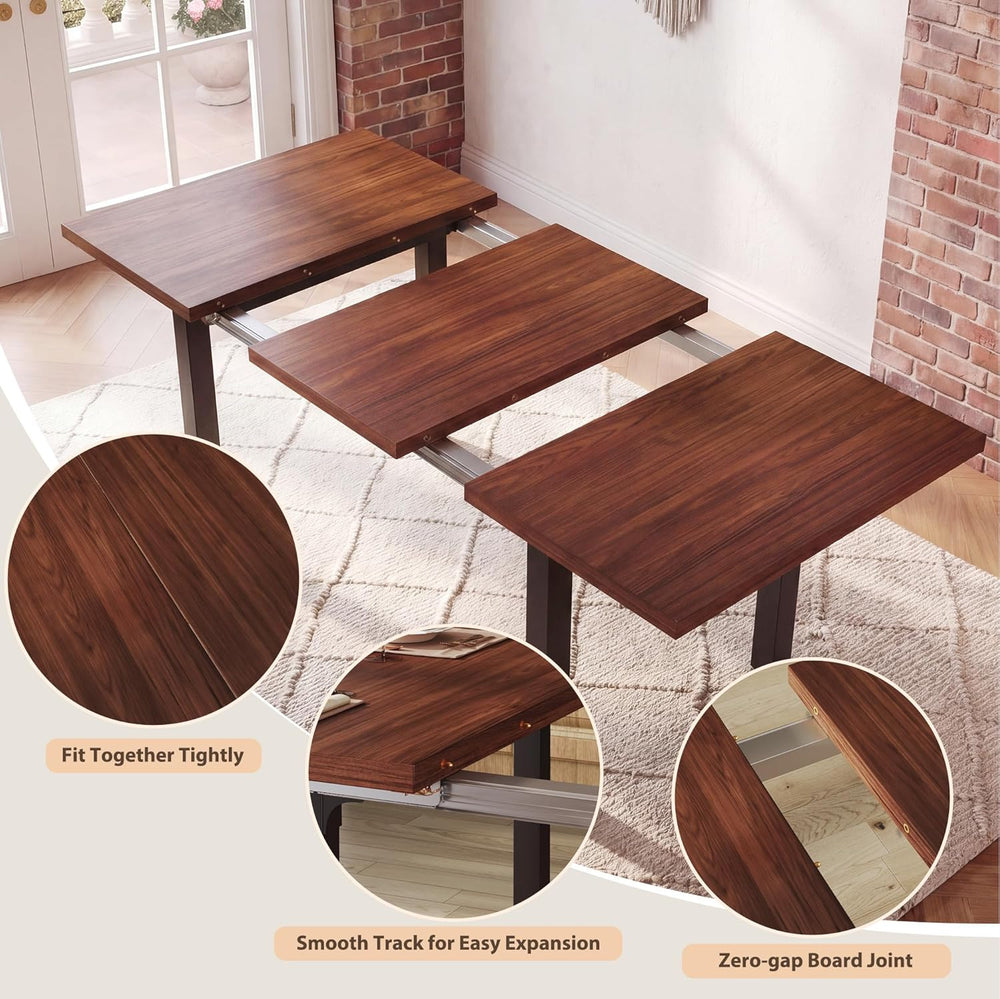 HUAHUU 7-Piece Dining Table Set for 6, 63" Extendable Kitchen Table with...