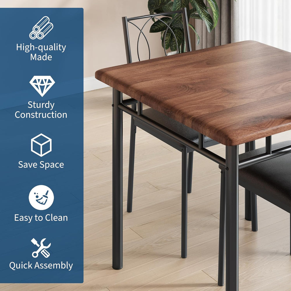 Garvee Dining Table Set for 2, Small Kitchen Table with Upholstered Chairs | ...
