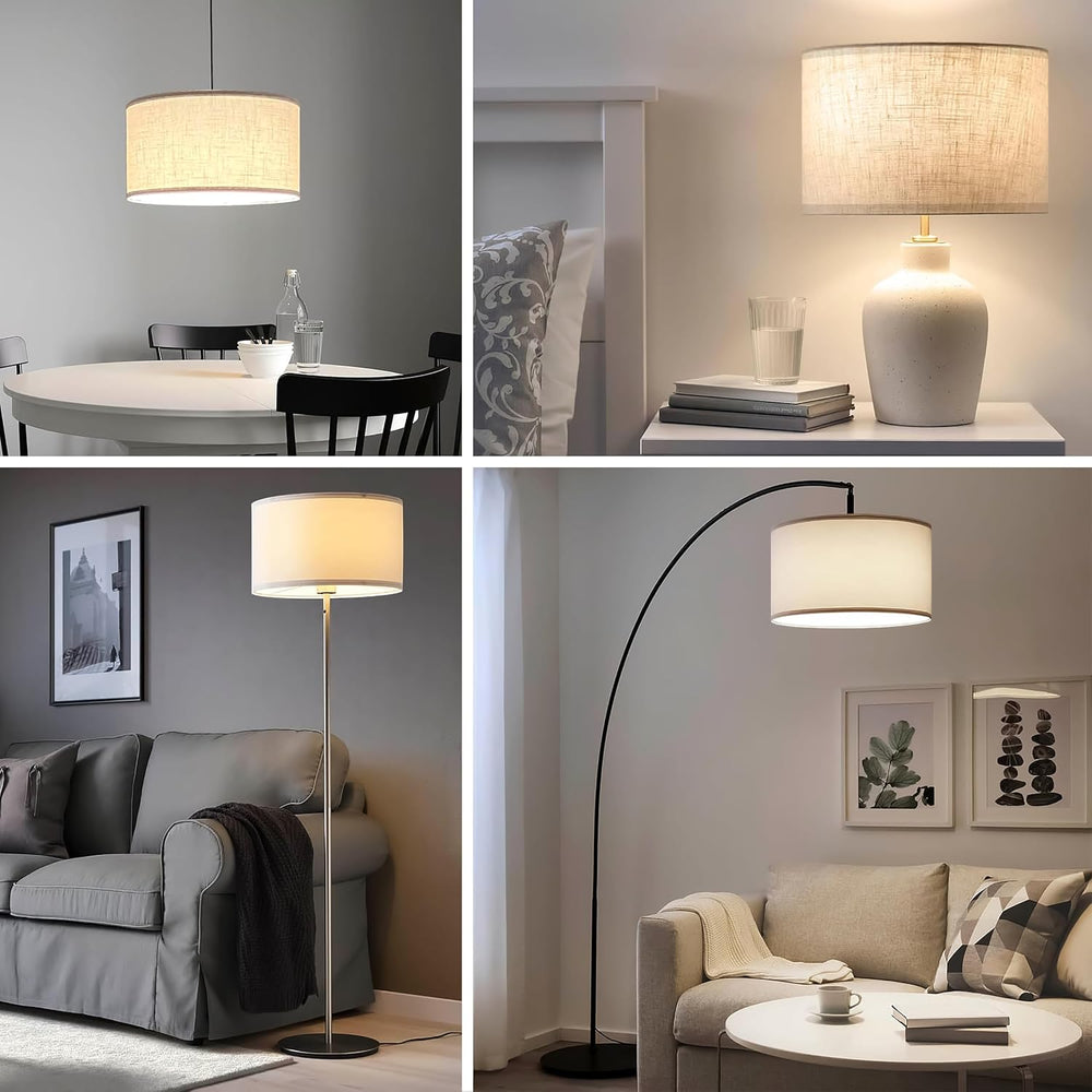 Large Drum Lamp Shades Set of 2, 16" Top×16" Bottom×9" High, B...