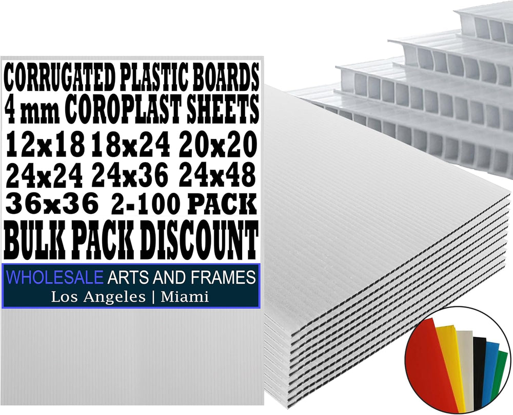 Corrugated Plastic Board 24x24 100Pack White Coroplast Sheets 24x24 Coroplast...