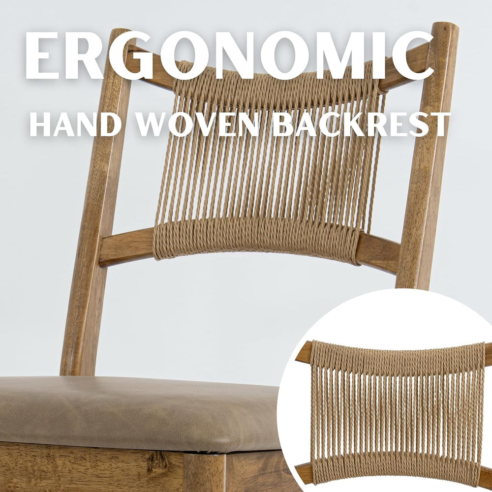 RIVOVA Wooden Dining Chairs Set of 4 PU Leather Upholstered Dining Room Chair...