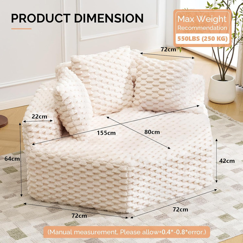 VINGLI Hexagon Boneless Chair, Modern Modular Chaise Lounge Sofa Bed, Corner ...