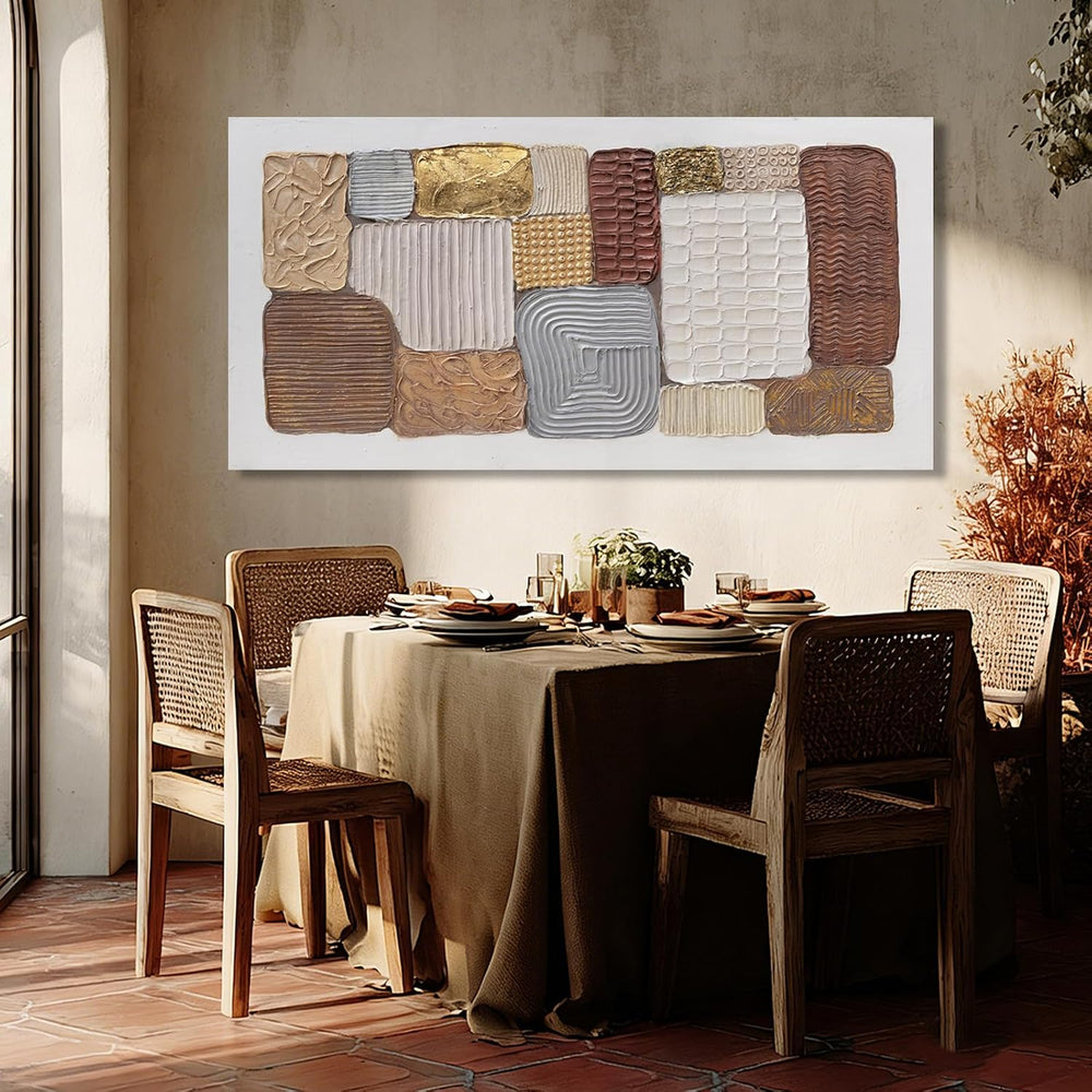 Dolidoteart Canvas Wall Art, Large Abstract Wall Art Print in Neutral Brown B...