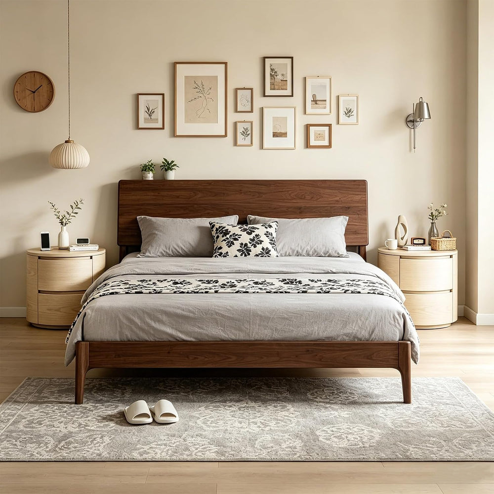 Round End Tables Living Room, End Table with 2 Drawers, Sofa Side Table with ...