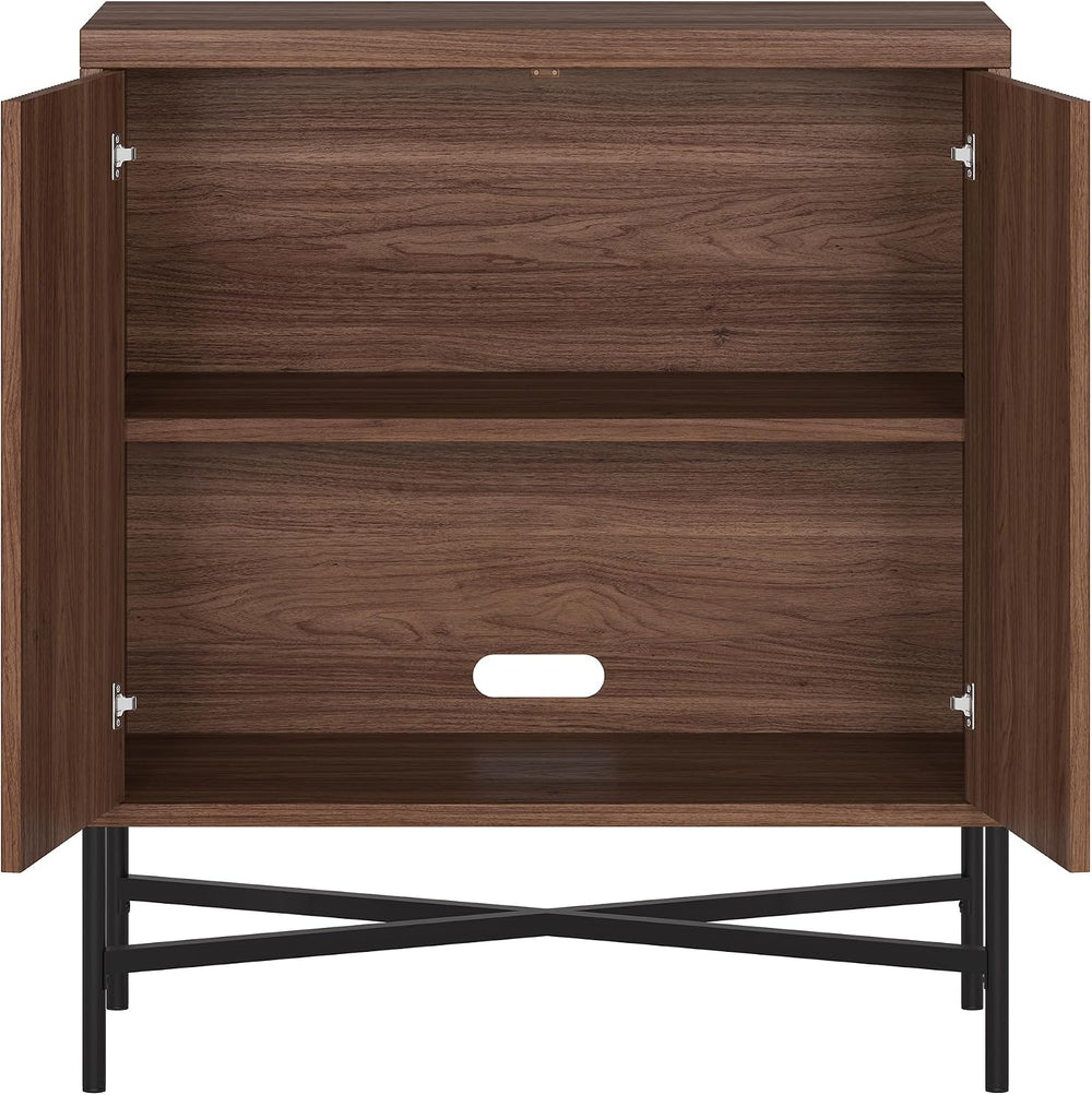 Henn&Hart 28" Fluted Accent Cabinet, Sideboard Buffet, Medium Walnut