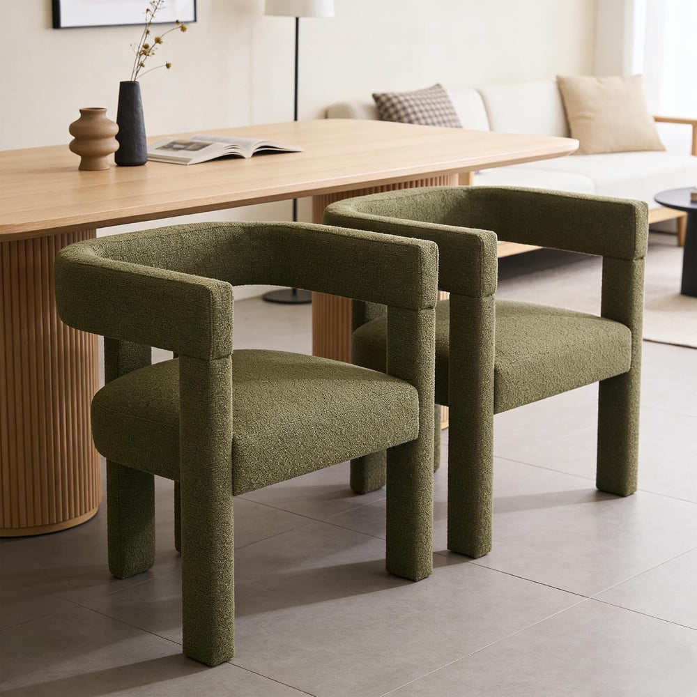 Modern Dining Chair Set of 4 Living Room Chairs,Upholstered Barrel Chair | bo...