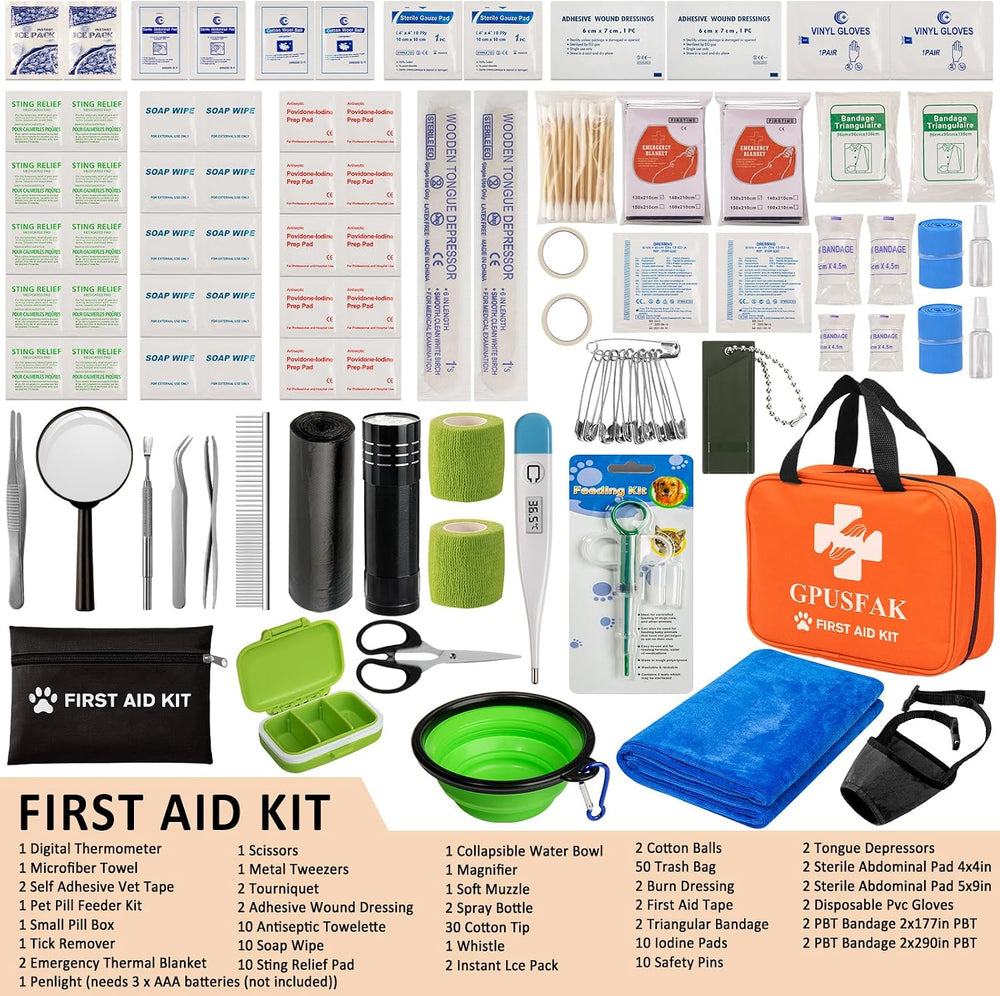 Dog First Aid Kit - Pet First Aid Kit for Dogs and Cats Pet First Aid Supplie...