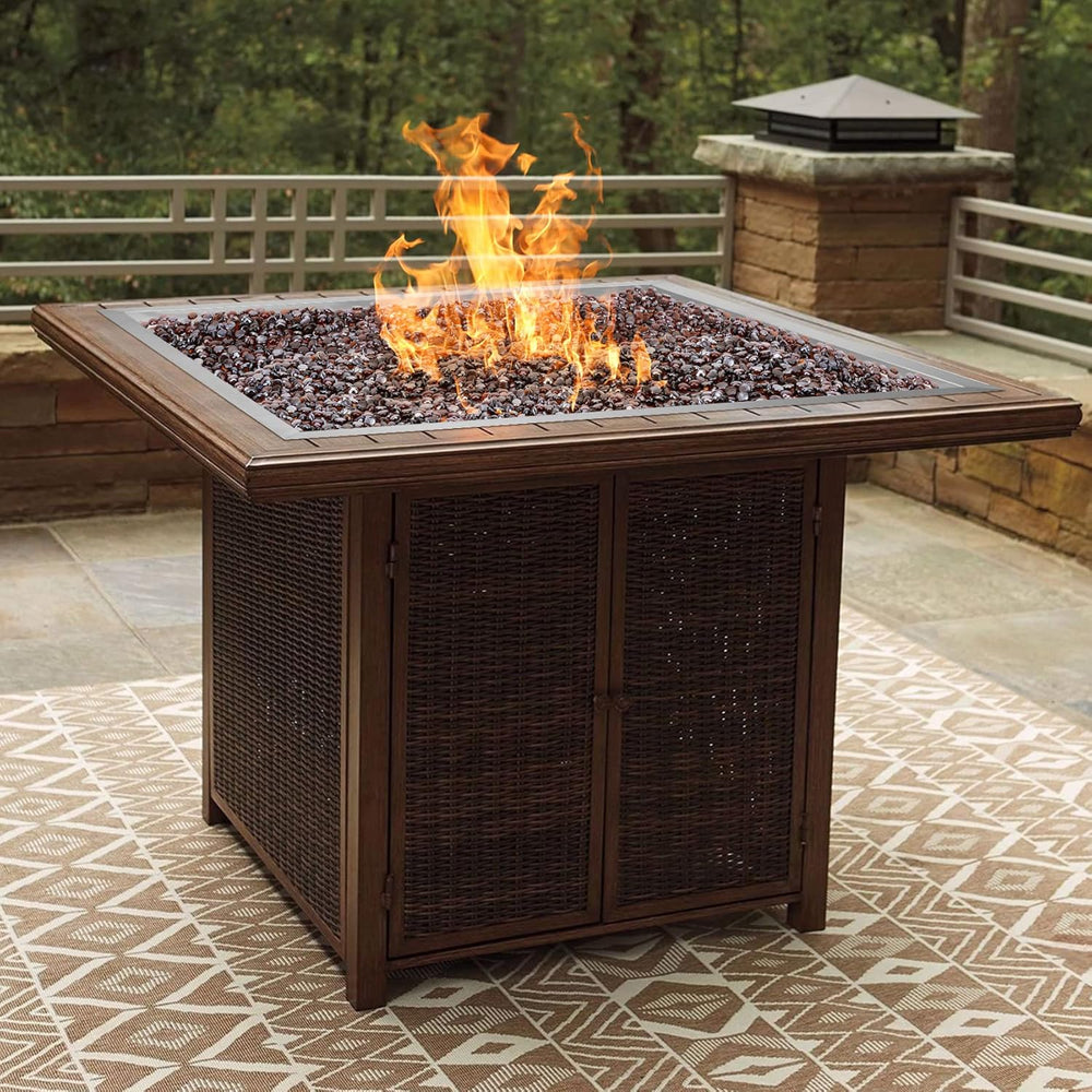 onlyfire 36" Square Fire Pit Flat Pan with Burner Ring, 435,000 BTU