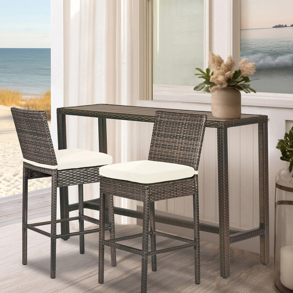 Outdoor Bar Table Patio Bar Height 55" Long Outdoor Console Table Hot Tu...