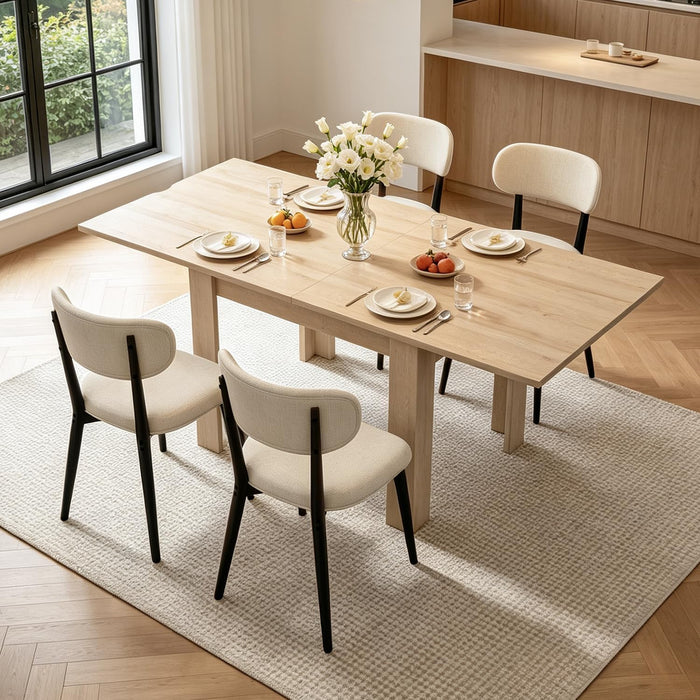31.5"-63" Folding Dining Table Set for 4, Drop Leaf Table and Chairs