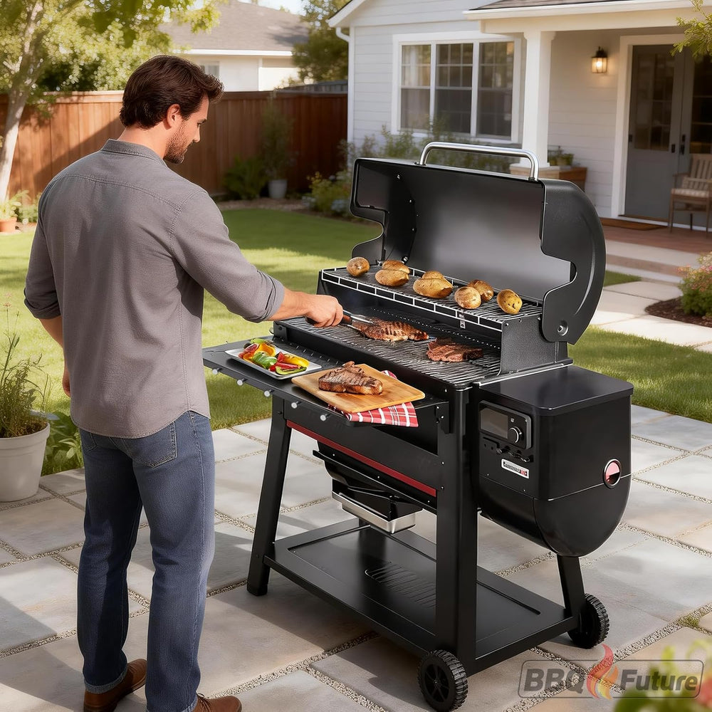 36" Front Folding Table for Weber Searwood 600 XL Pellet Grill with 5 To...