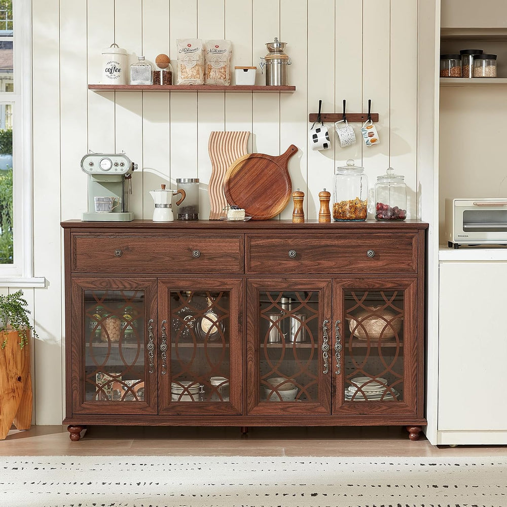 Joaxswe Farmhouse Sideboard Buffet Cabinet with Storage,59" Large Creden...