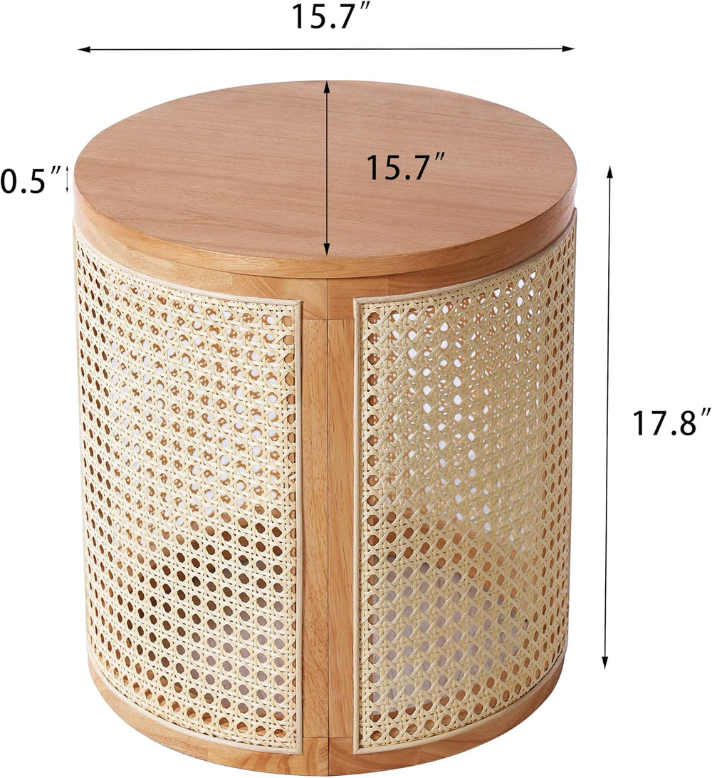 Christopher Knight Home Aurl 15.70" Round End Table, Hollow Woven Side T...