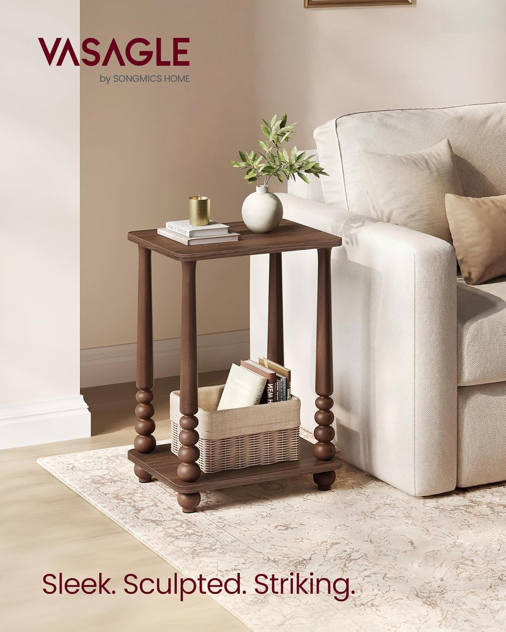 VASAGLE Mariel Collection - Side Table, Accent Nightstand for Small Spaces, R...