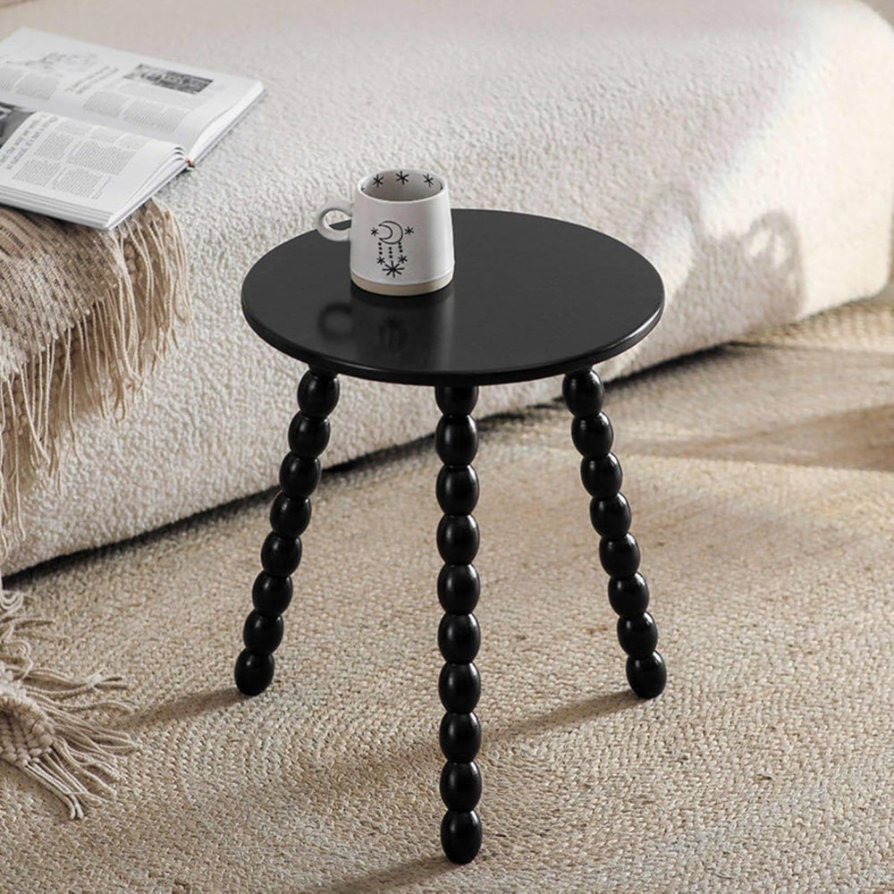 Round Bobbin Leg Table Smooth Rounded Edges Bobbin Leg Side Table Anti-Slip F...