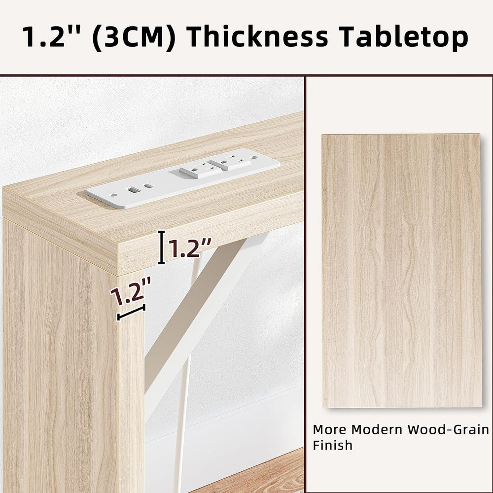 TIQLAB Sofa Table, 79 inch (1.2'' Thick Tabletop) Long Console Table ...