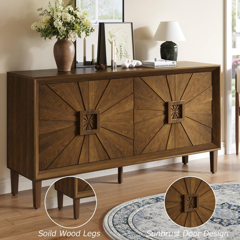Large Buffet Sideboard Cabinet with Storage,60" Modern Cedenzas Buffet T...