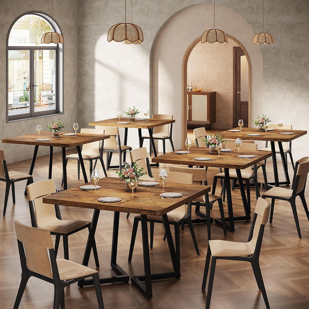 Tribesigns Square Commercial Dining Table Set of 6, 31.5" Dinner Table w...