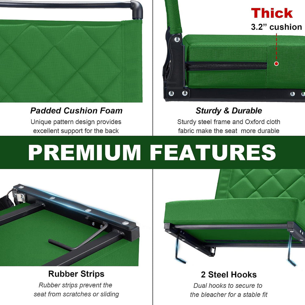 Stadium Seats with Back Support Cushion, Folding Stadium Seats for Bleachers ...