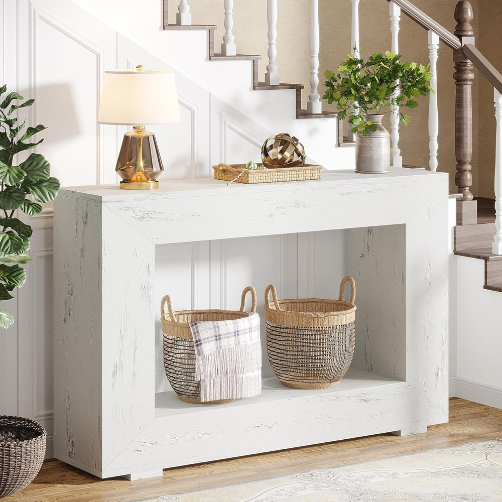 Tribesigns Farmhouse Console Table, 47 Inches Entryway Console Table with Sto...