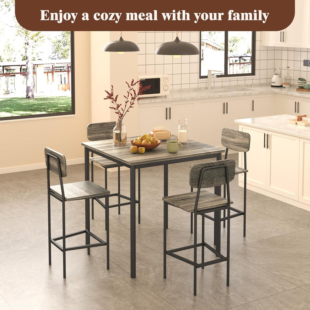 Kitchen Table and Chairs of 4, 5 Piece Dining Table Set | Sturdy Industrial S...