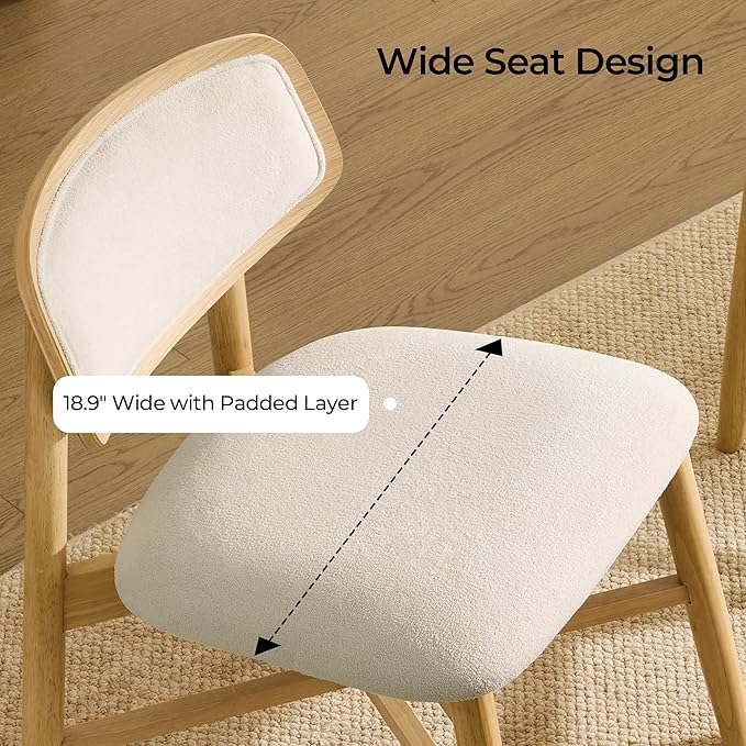 CHITA Wooden Dining Chairs Set of 2, Mid Century Modern Dining Room Chair, Na...