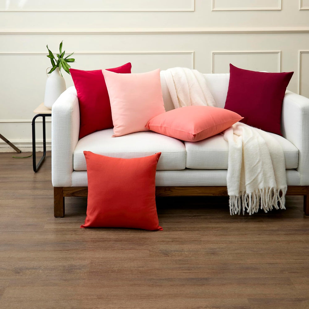 Encasa XO Throw Pillow Covers, Cotton, No Inserts 24"x24"