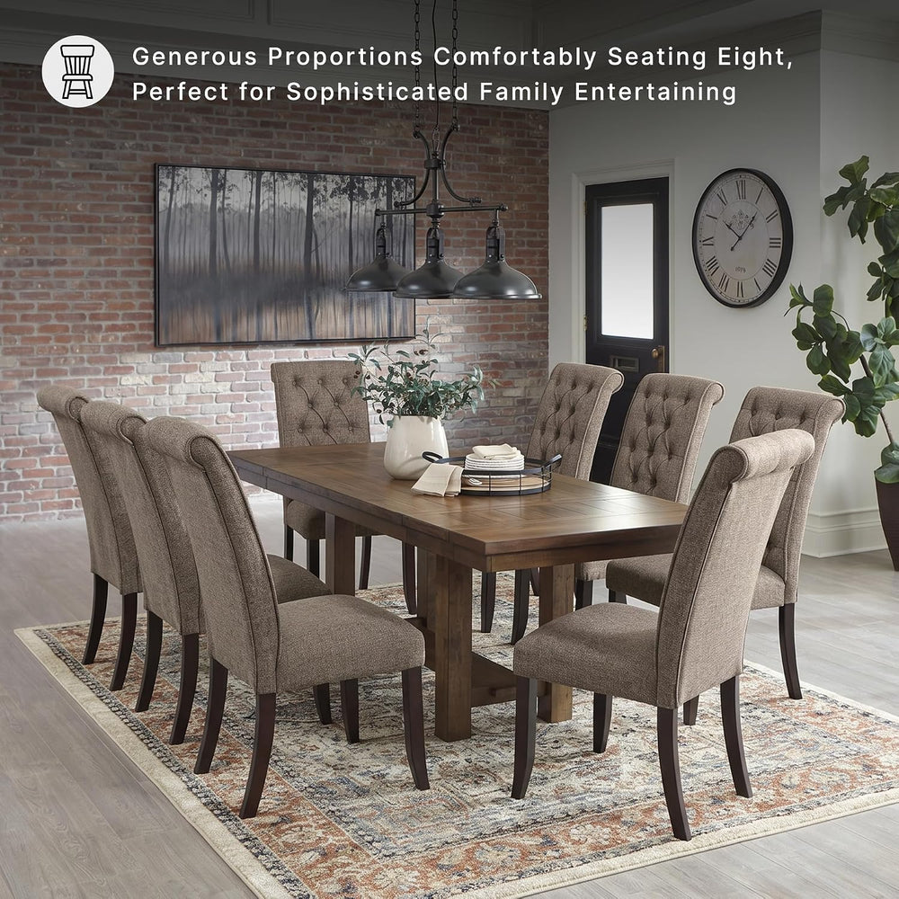 Signature Design by Ashley Extendable Dining Table, Grayish Brown, Seats 8