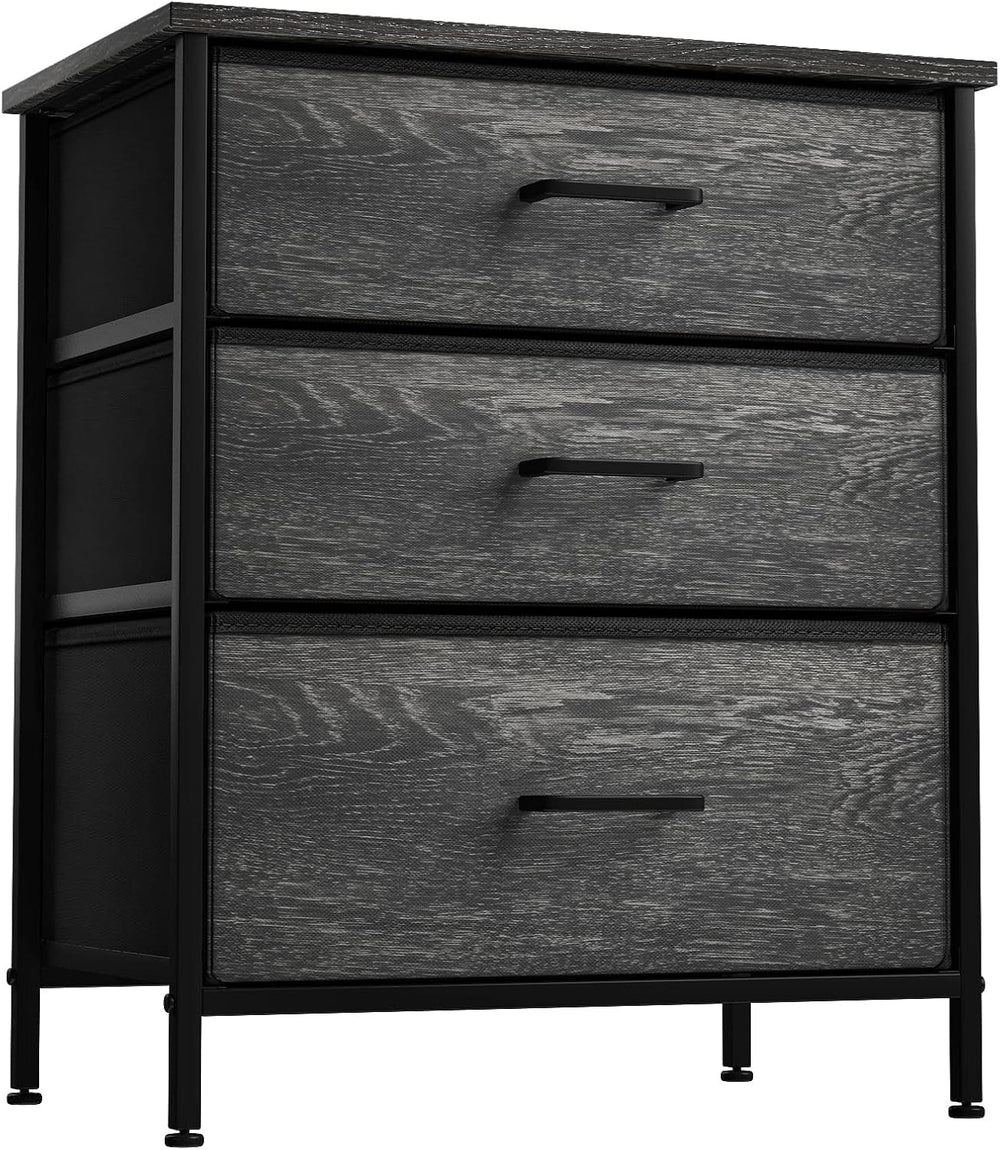 Sorbus Nightstand for Bedroom (3 Multi-Sized Drawers, Gray Wood)