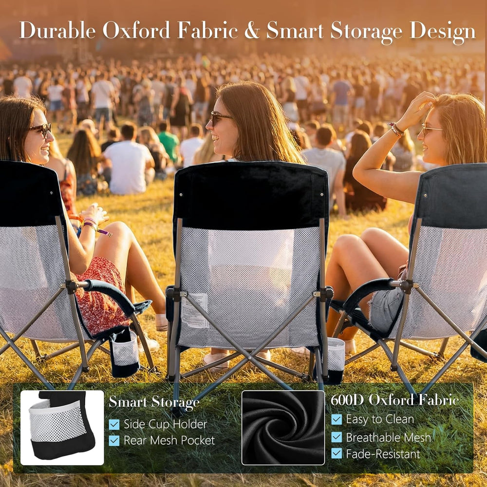 DUMOS Folding Camping Beach Chair, Lightweight Low Portable Beach Chair with ...