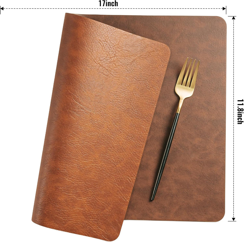 DOLOPL Placemats Set of 8, Reversible Dual-Color Faux Leather Place Mats