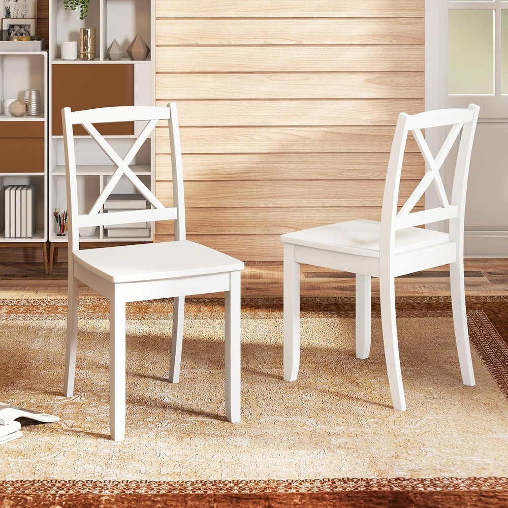 GOFLAME Dining Chairs Set of 4, Kitchen Chairs with Rubber Wood Legs & Cr...