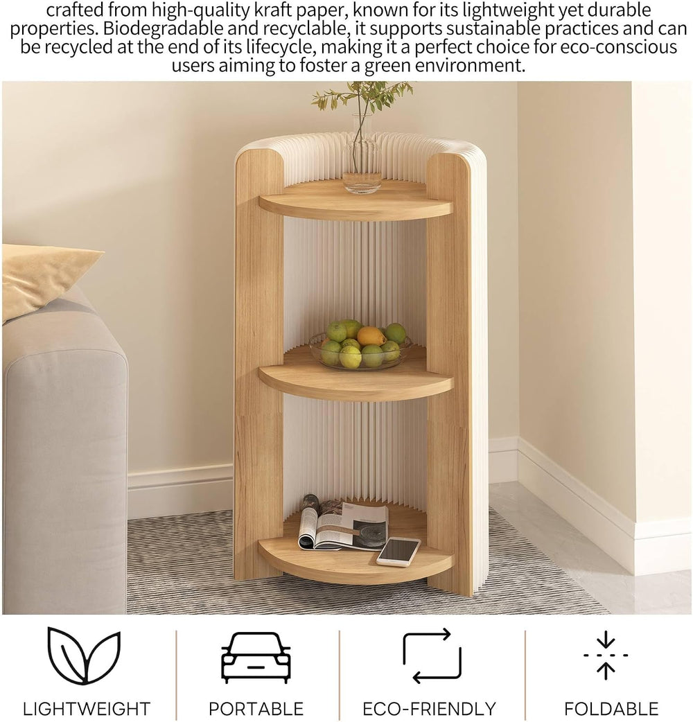 3-Tier Side Table with Open Shelves, Small End Table for Living Room Bedroom ...