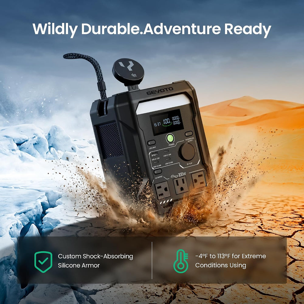 N300 Portable Power Station, 300W 256Wh LiFePO4 Battery