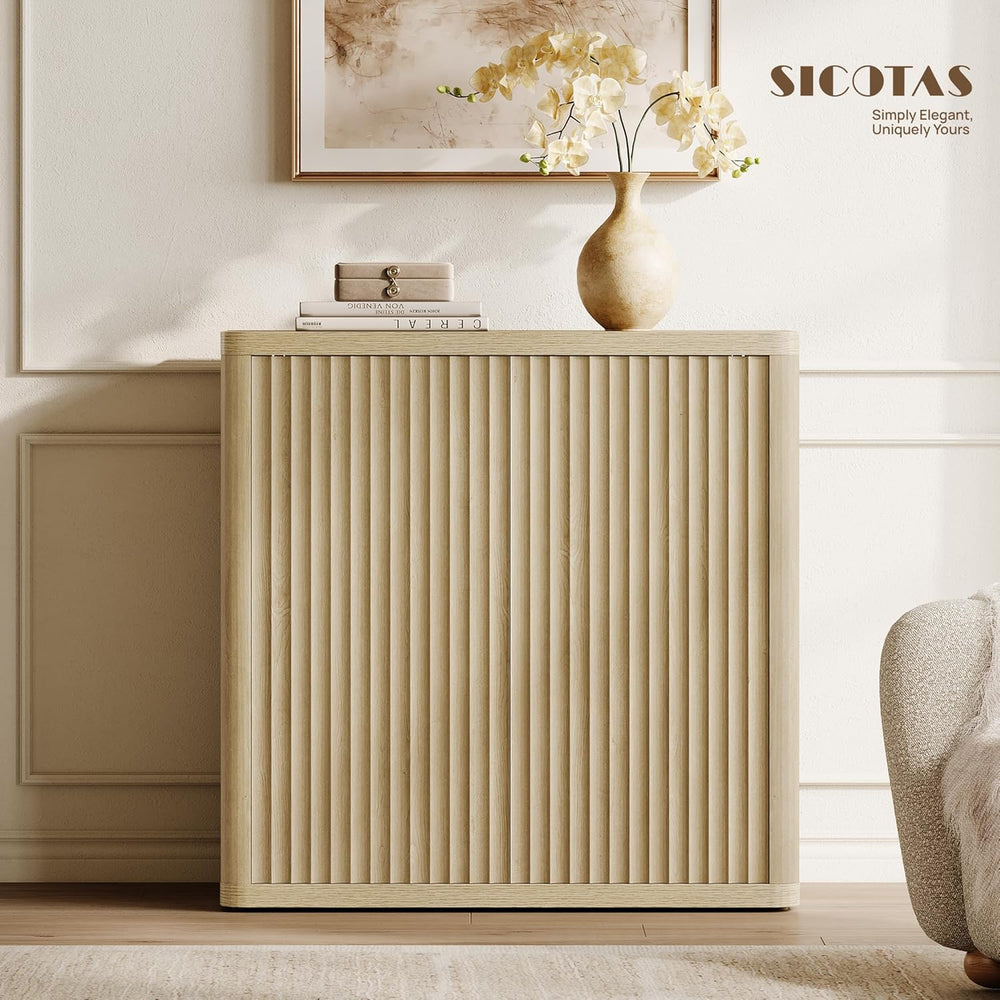 SICOTAS Buffet Cabinet with Storage Sideboard Accent Modern Credenza with Doo...