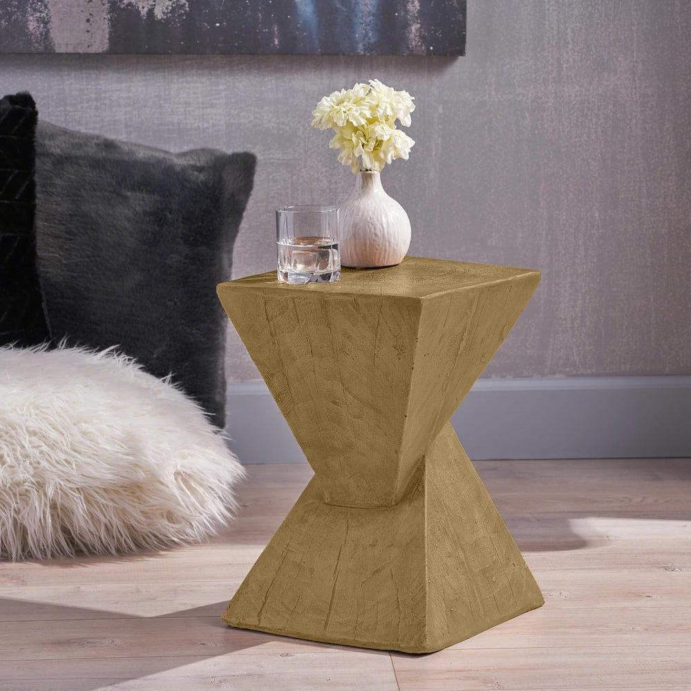 Modern Hourglass Side Table, Sculptural End Table for Living Room, Bedroom &a...
