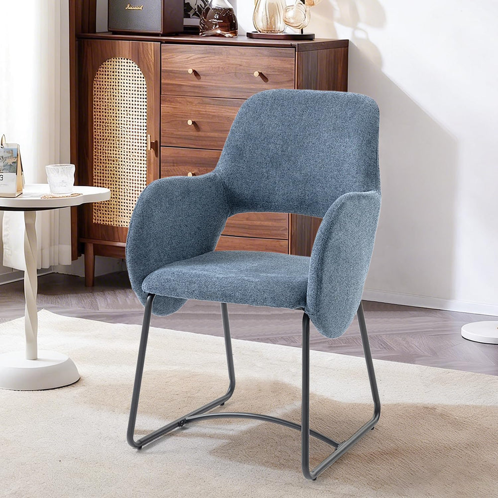 Mid-Century Modern Dining Chair, Upholstered Single Chair with Armrests, 350 ...