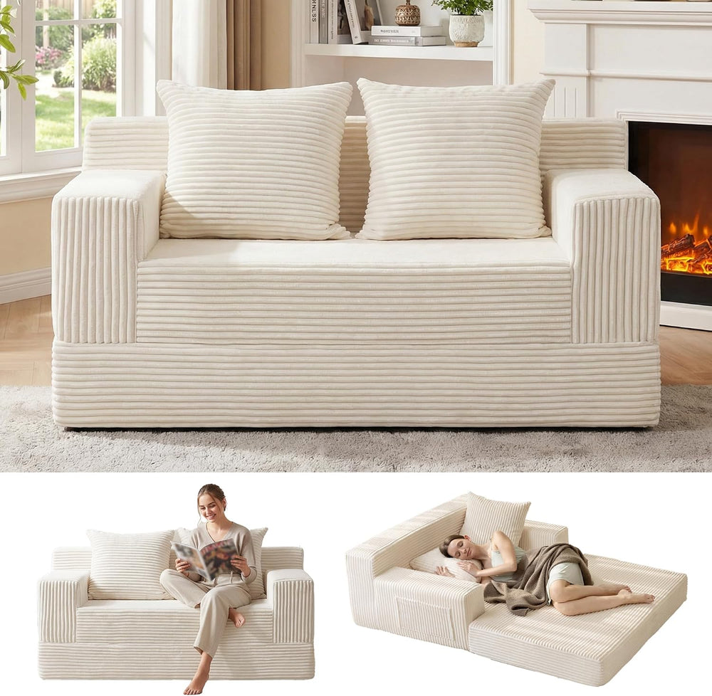 Erament Convertible Sofa Bed, Loveseat Folding Floor Futon Sleeper Sofa Couch...