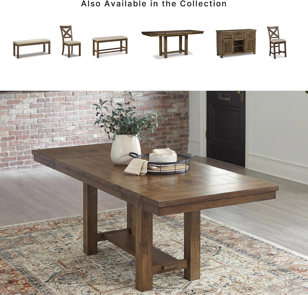 Signature Design by Ashley Extendable Dining Table, Grayish Brown, Seats 8