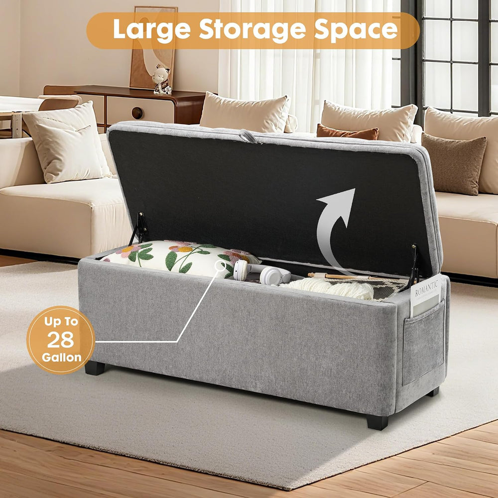 Storage Ottoman Bench with Lift Top, End of Bed Bench for Bedroom, Living Roo...