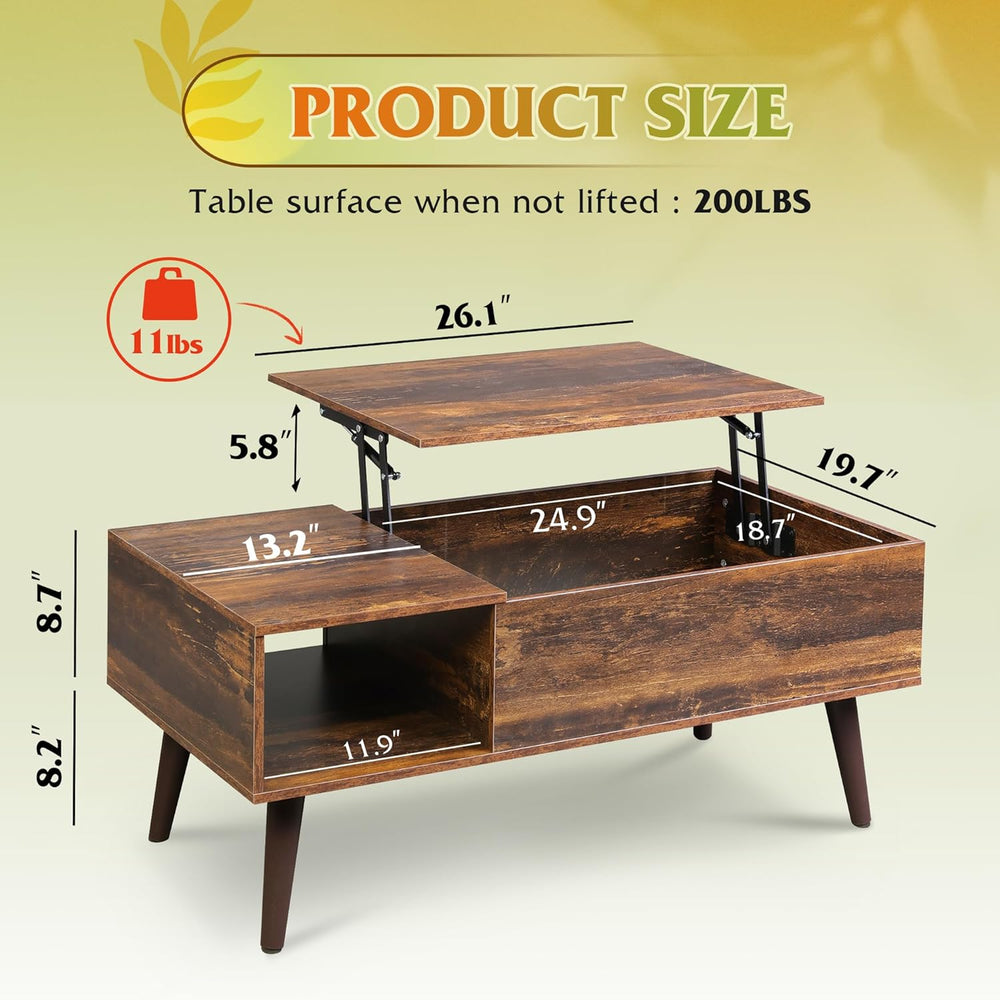 WLIVE Coffee Table with Storage & Lifting Top for Living Room, 21" S...