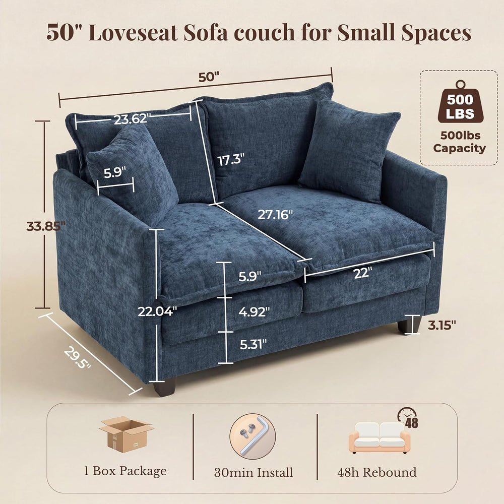 KYJ Loveseat Sofa, Cloud Love Seat Couch 3 Layer Cushion for Small Spaces | 5...