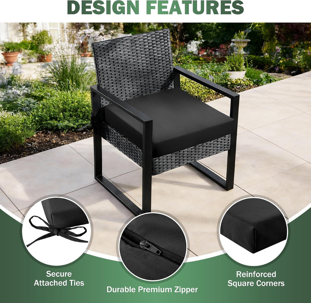 Outdoor Chair Cushions Set of 2, 19x19x3 Inch Waterproof & Fade Resistant...