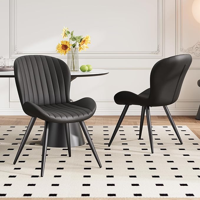 Dining Chairs Set of 2 Modern Fabric Dining Room Chairs Upholstered Dining Ch...