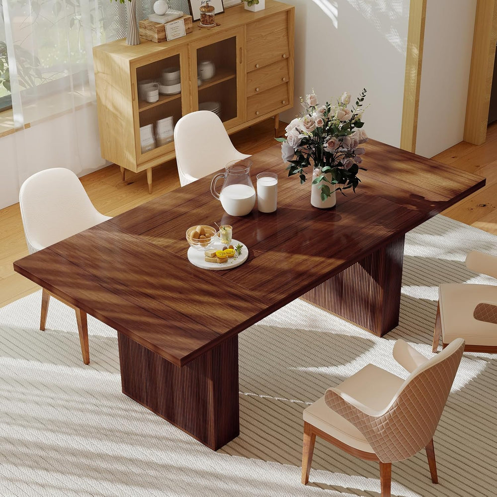 Miereirl 78 Inch Rectangular Dining Table for 6-8 People, Large Modern Farmho...