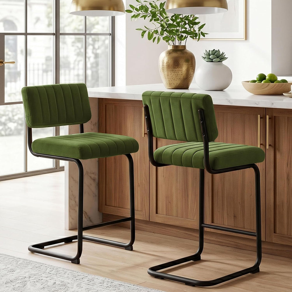 Flouki 24.6 Inches Bar Stools Set of 2, Cantilever Counter Height Barstools, ...