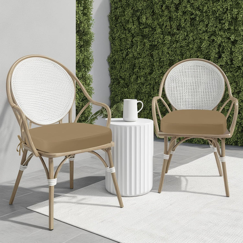 idee-home Outdoor Chair Cushions Set of 2, 17" x 17" D-Shaped